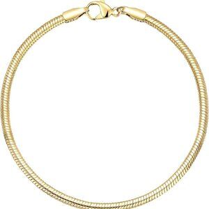 Charm Bracelets for Women, 925 Sterling Silver Plated/14k Gold Bracelet 3mm Dain